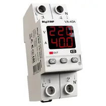 РЕЛЕ DIGITOP VА-40A M2R ЗА ЗАЩИТА ОТ НАПРЕЖЕНИЕ С КОНТРОЛ НА ТОКА И ТЕРМОЗАЩИТА