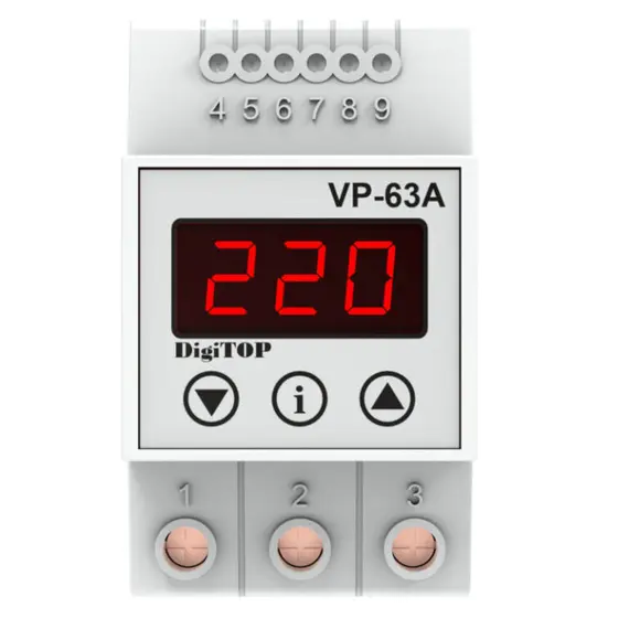 РЕЛЕ DIGITOP VP-63A ЗА ЗАЩИТА ОТ НАПРЕЖЕНИЕ, МОНОФАЗНО, ЦИФРОВО